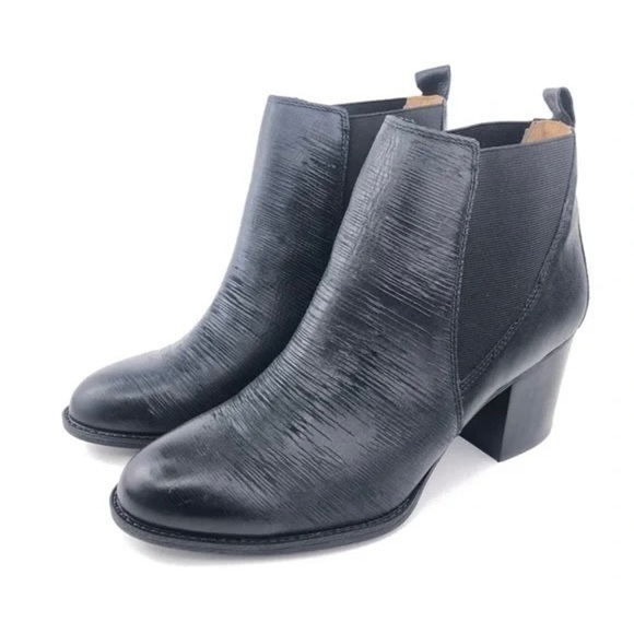 Sofft Welling Textured Leather Ankle Booties in Black Sz. 11 - Picture 1 of 12